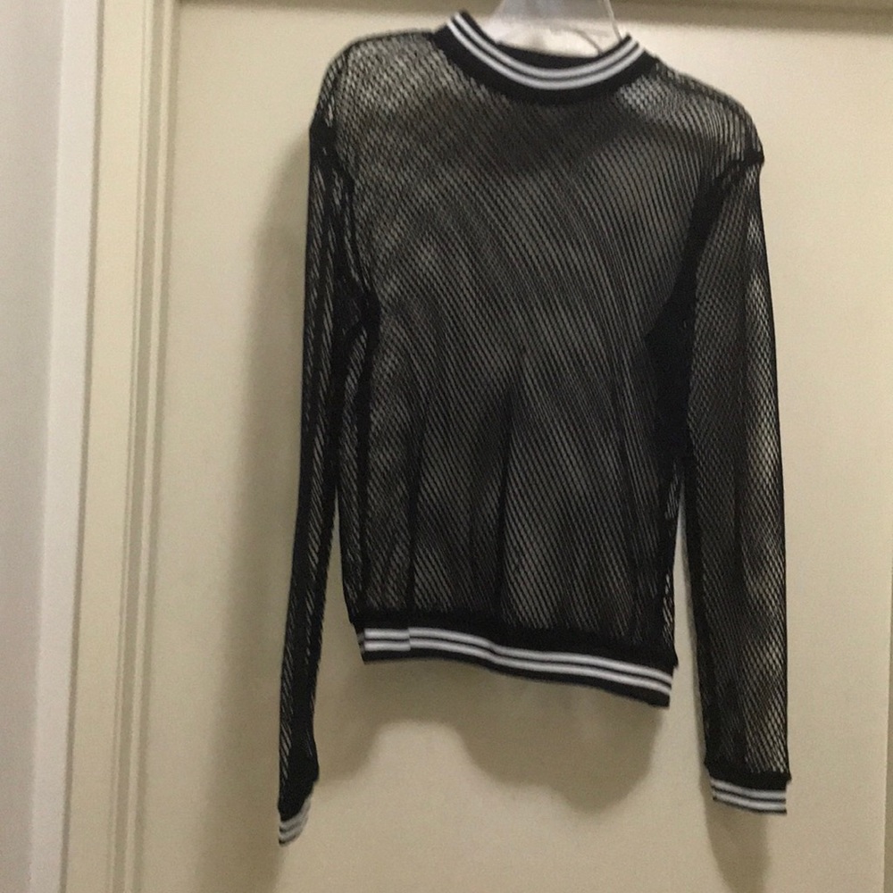 Black & White fishnet top